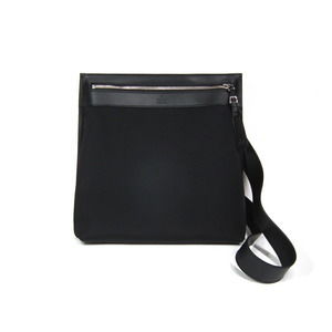 Gucci nylon crossbody shoulder leather black bag plain